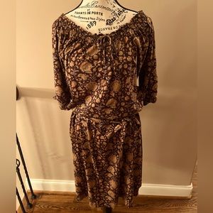 Misses multi-colored brown dress.